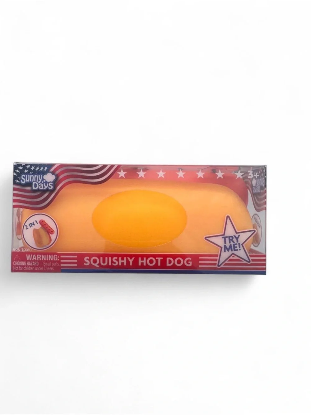 NEW Sunny Days Squishy Hot Dog 2-in-1 NWT Viral Novelty Squishy Squeeze Toy